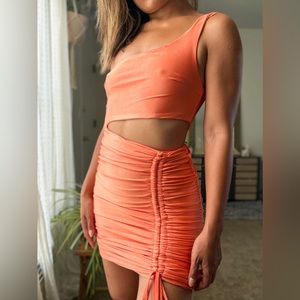 Tigermist Bright Orange Mini Dress